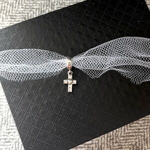 Authentic PANDORA Cross Dangle with Clear CZ Charm